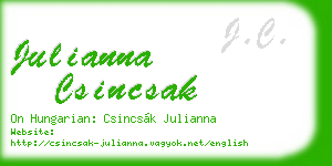 julianna csincsak business card