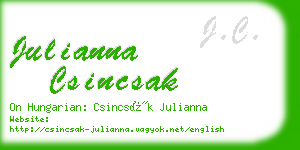 julianna csincsak business card